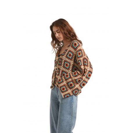 BRIXTON CROCHET KNIT KIMONO