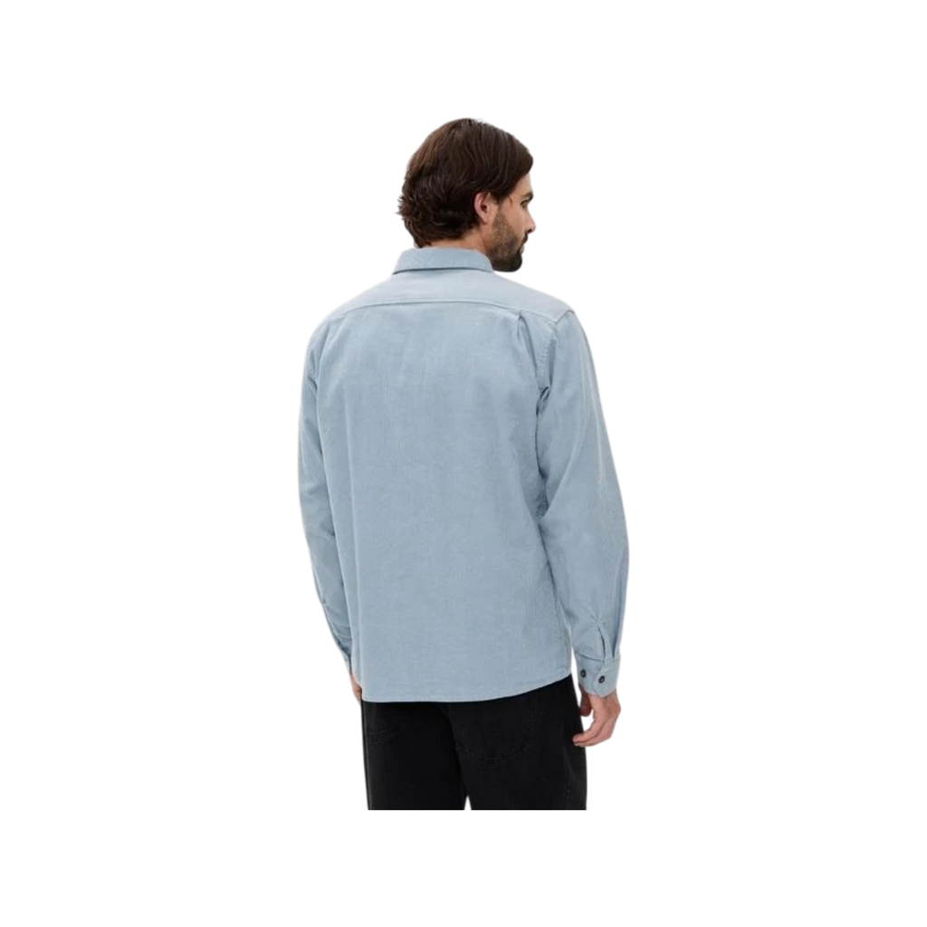 Rhythm Chemise en velours côtelé bleu pour homme