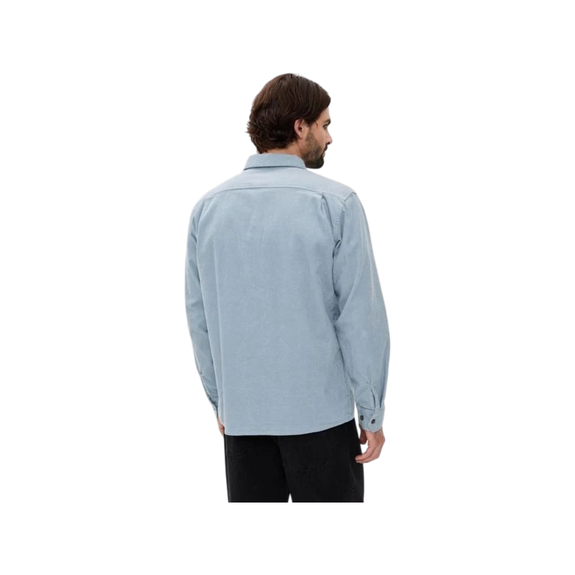 Rhythm Chemise en velours côtelé bleu pour homme