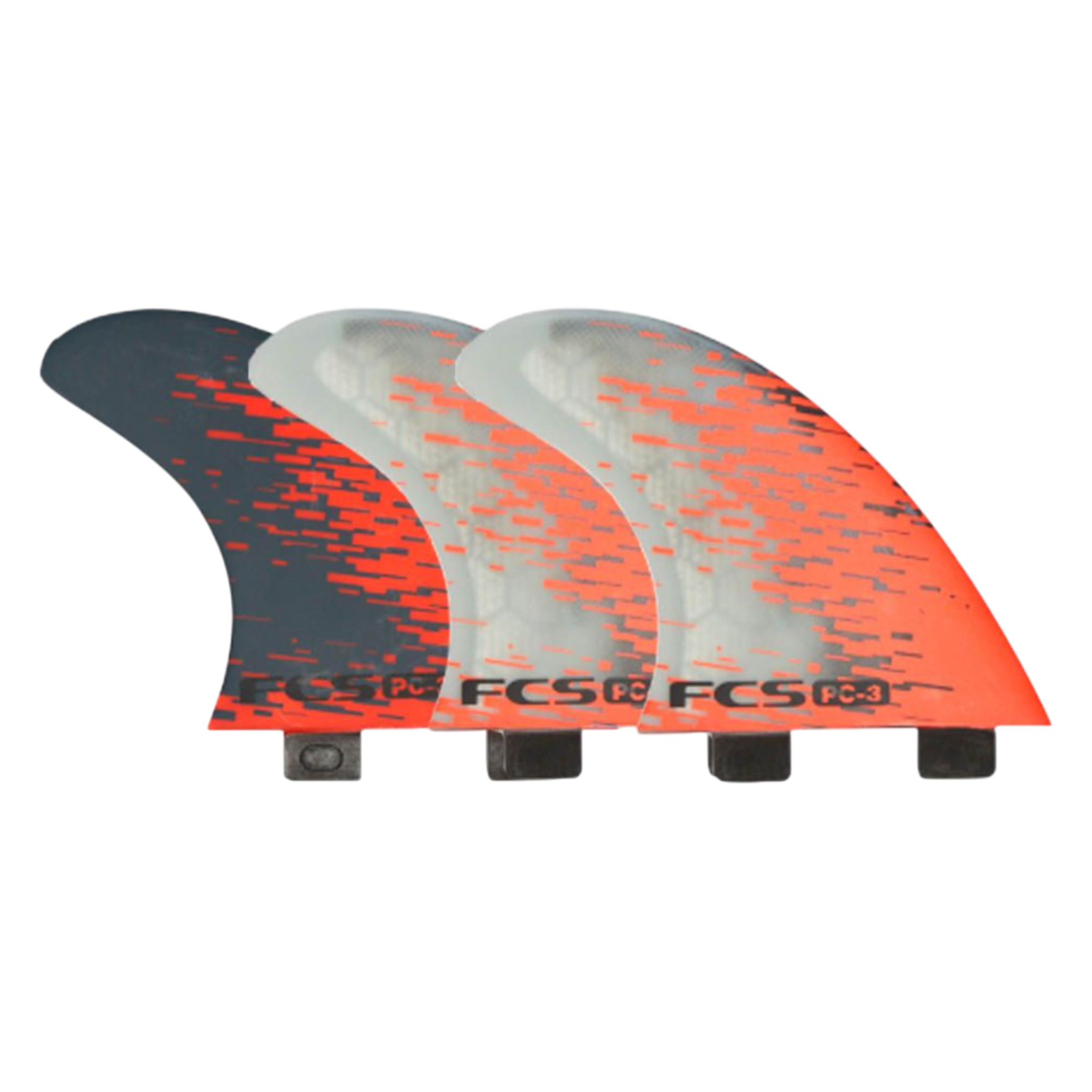FCS 1 PC-3 Tri Retail Fins Red/Smoke