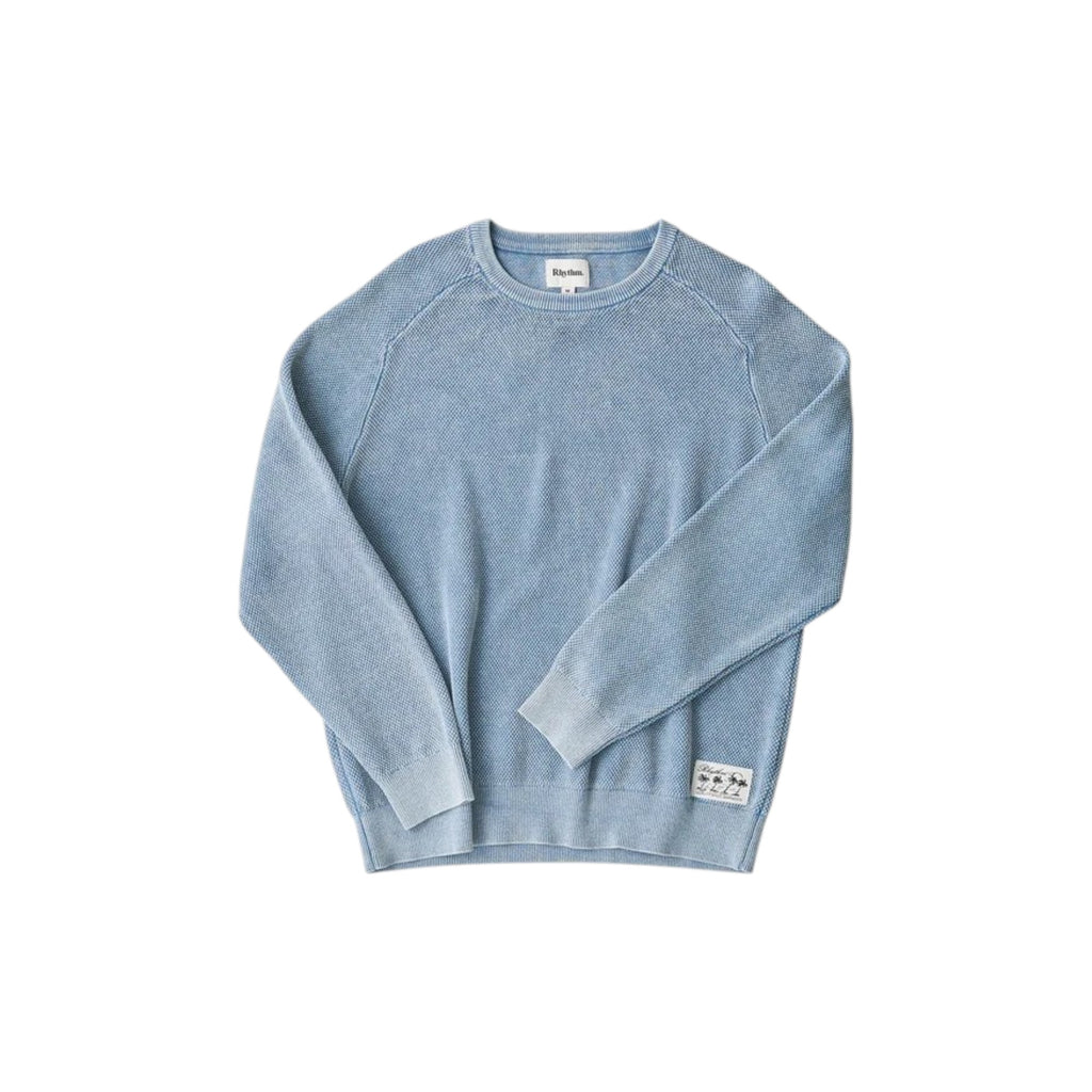 Pull Rhythm Polu Crew en maille bleu délavé
