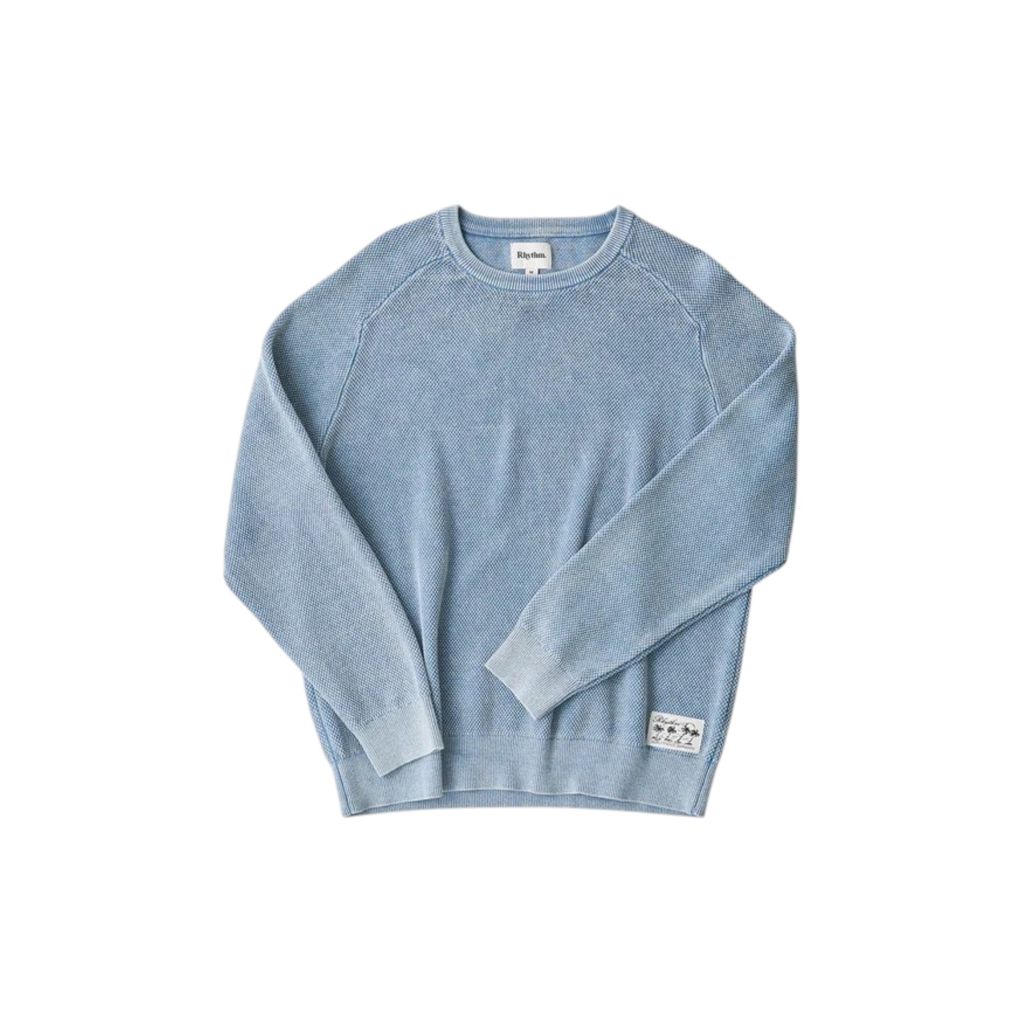 Pull Rhythm Polu Crew en maille bleu délavé
