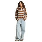 Rhythm Rugby Polo Knit Sweater Brown