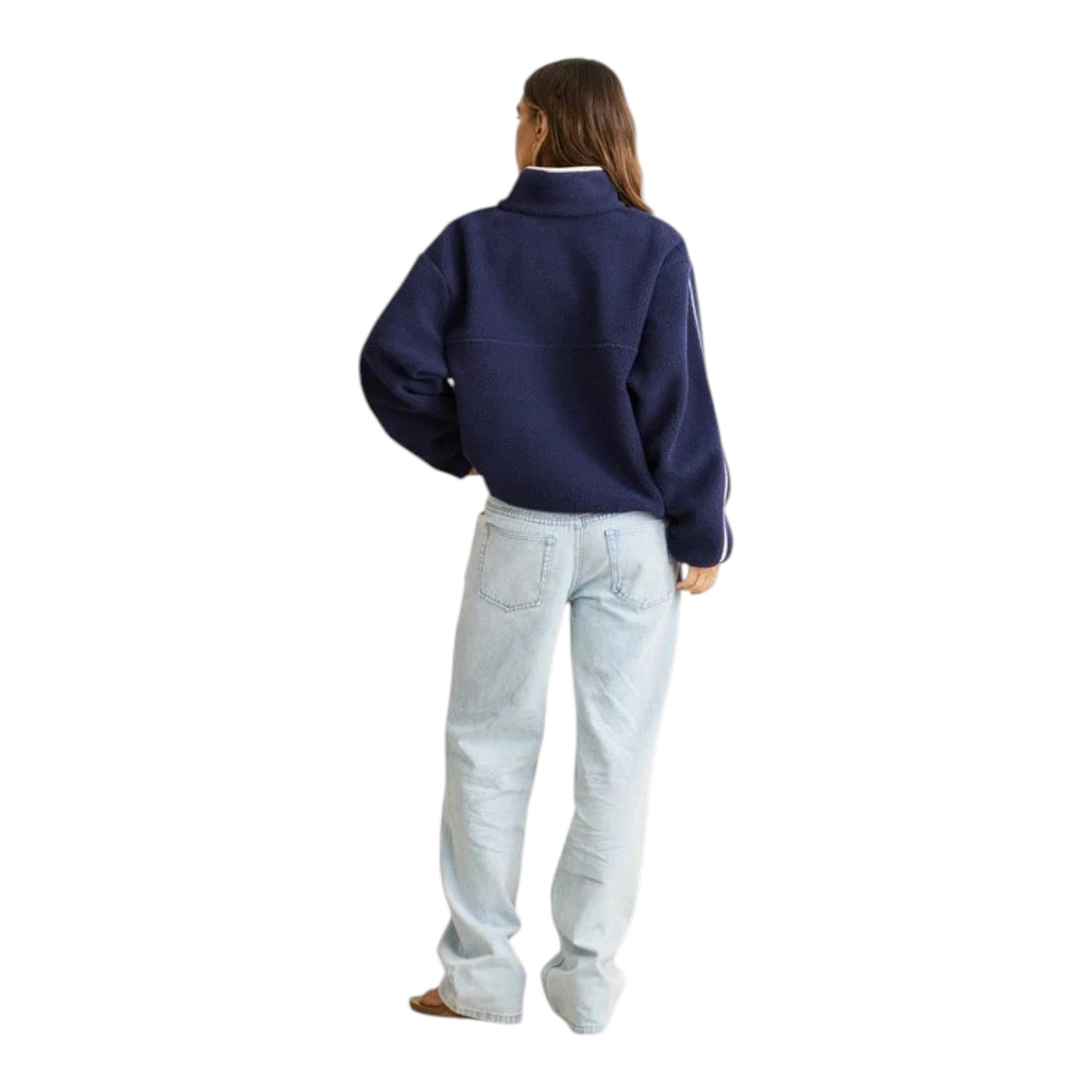 Rhythm Camp Half Zip Sherpa Pullover Ocean