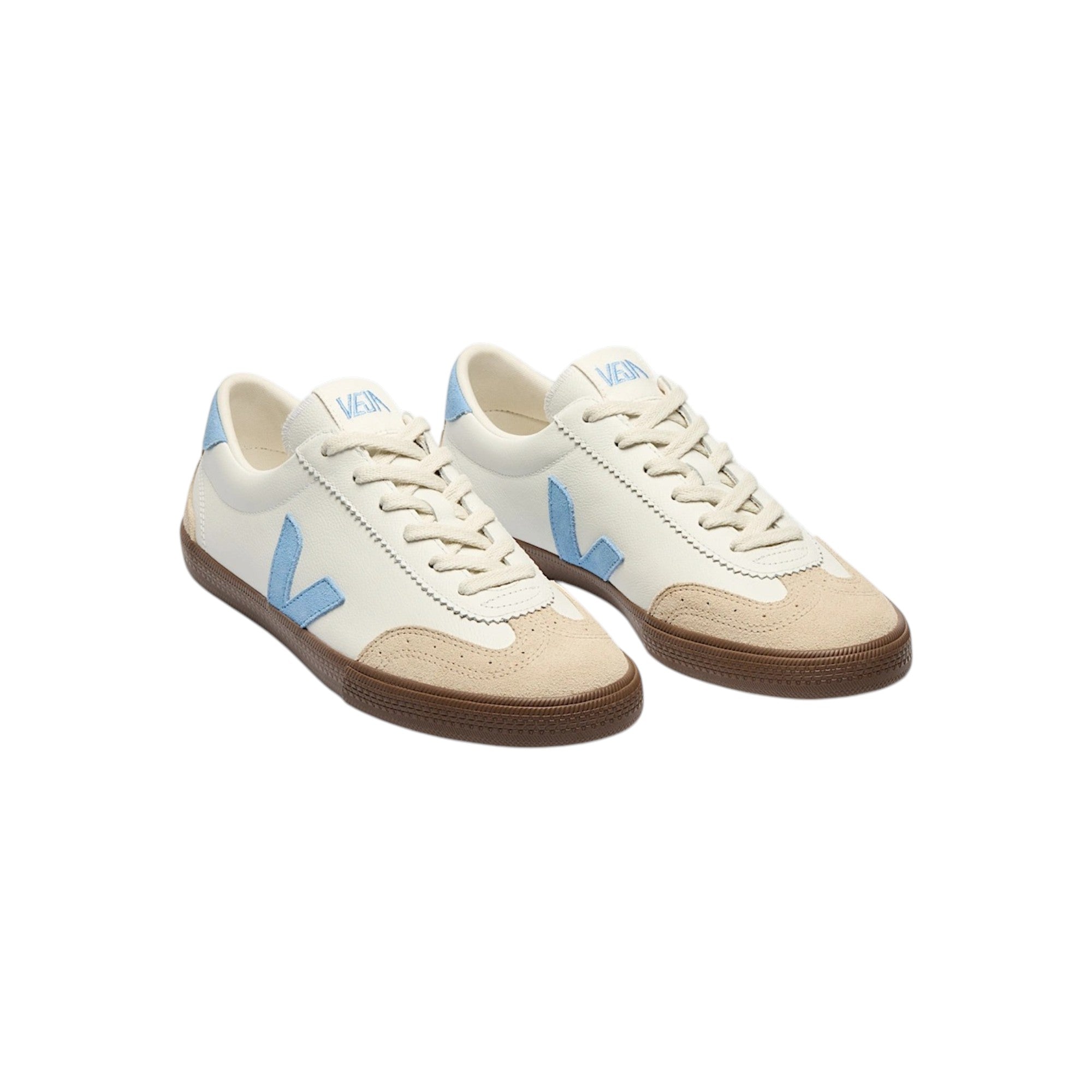 VEJA VOLLEY LEATHER WHITE AQUA BARK