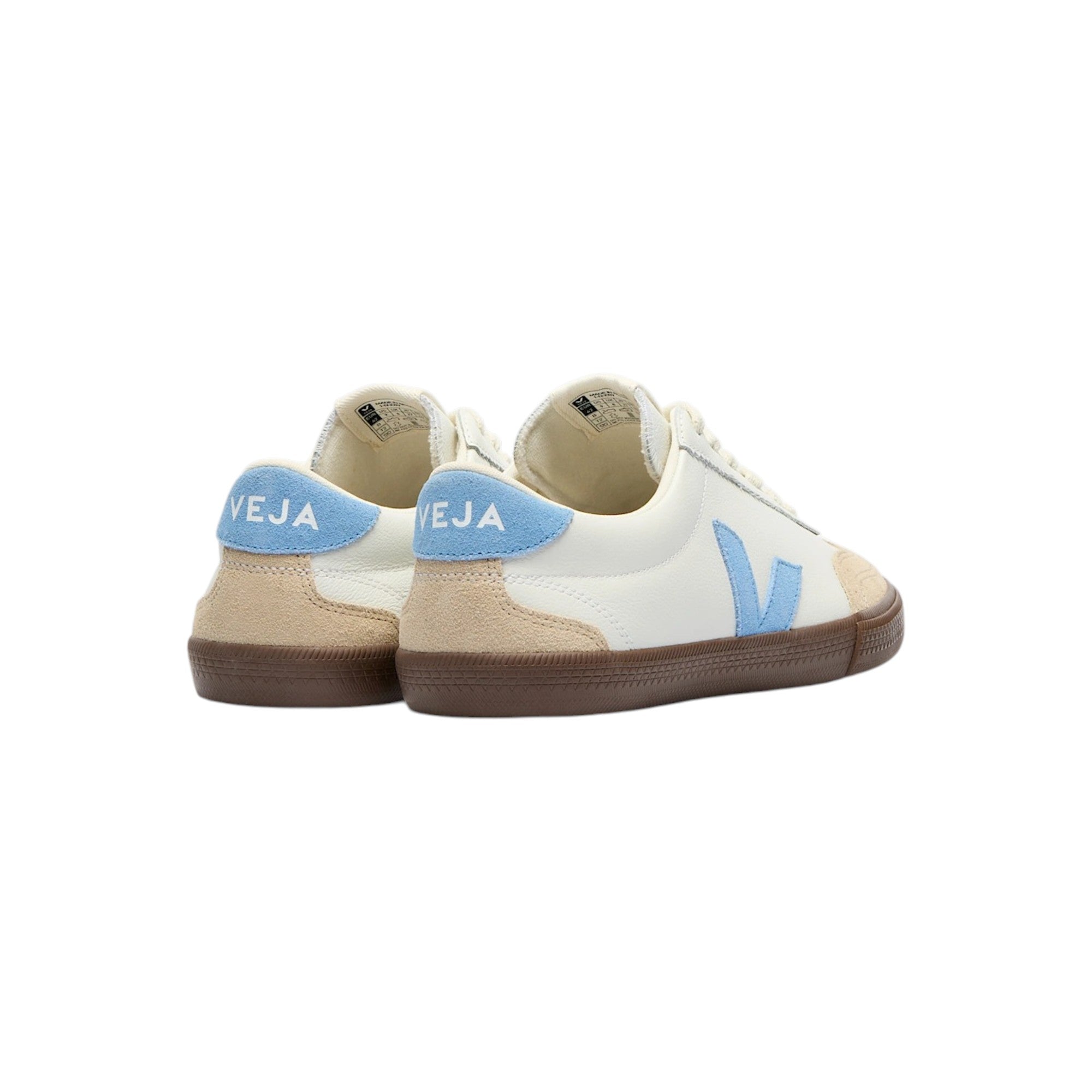 VEJA VOLLEY LEATHER WHITE AQUA BARK